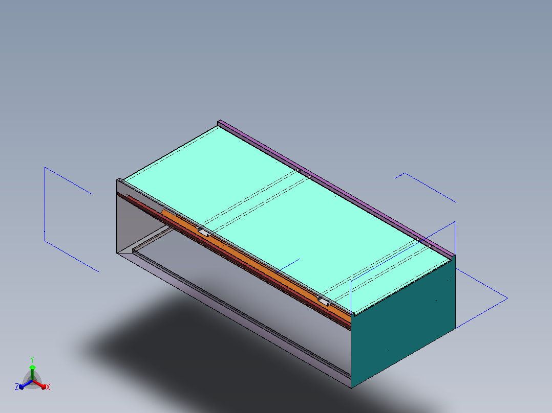 格林豪泰方型烟罩1465X650X400正等轴测图