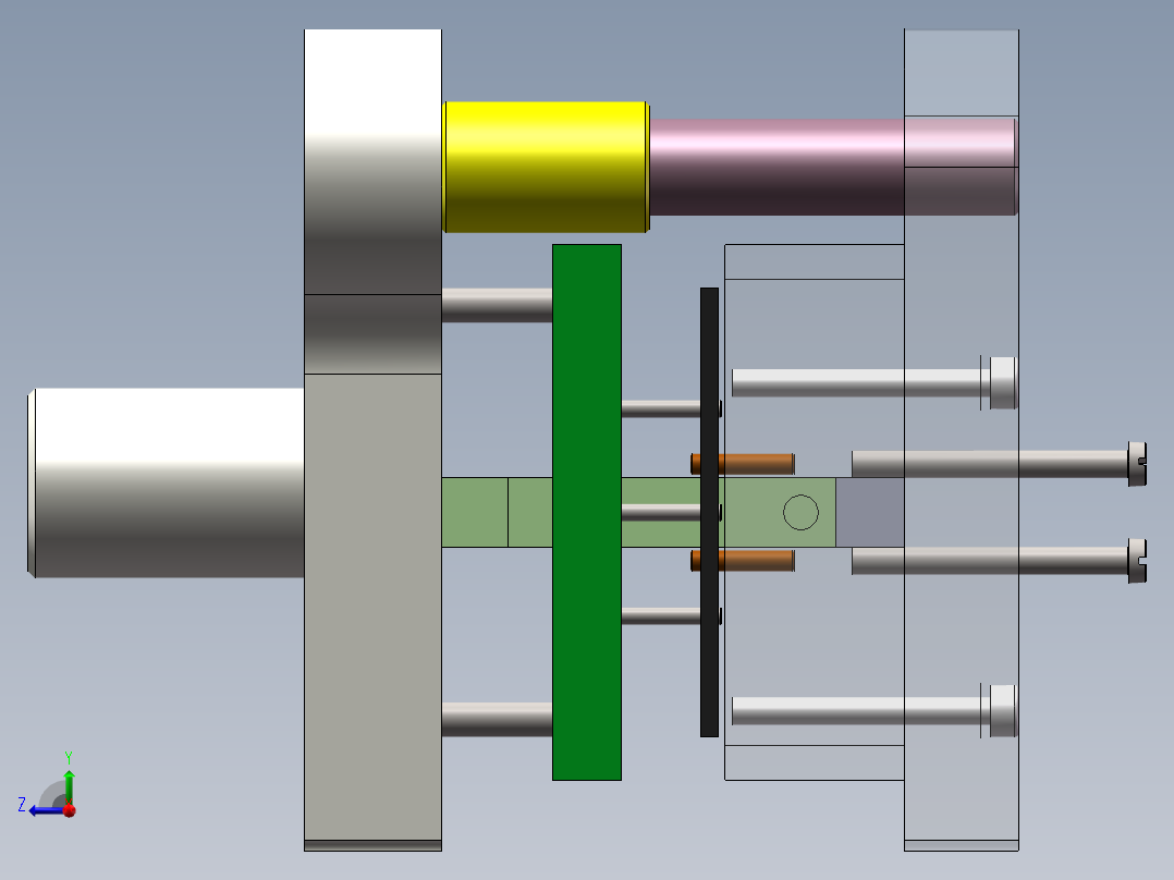 Z型零件冲压弯曲模具设计含CAD图纸SolidWorks150右视图