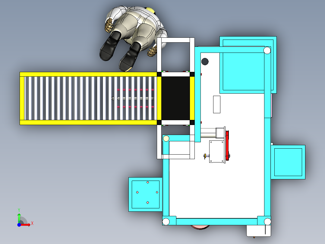 全自动按钮装配机3D模型前视图