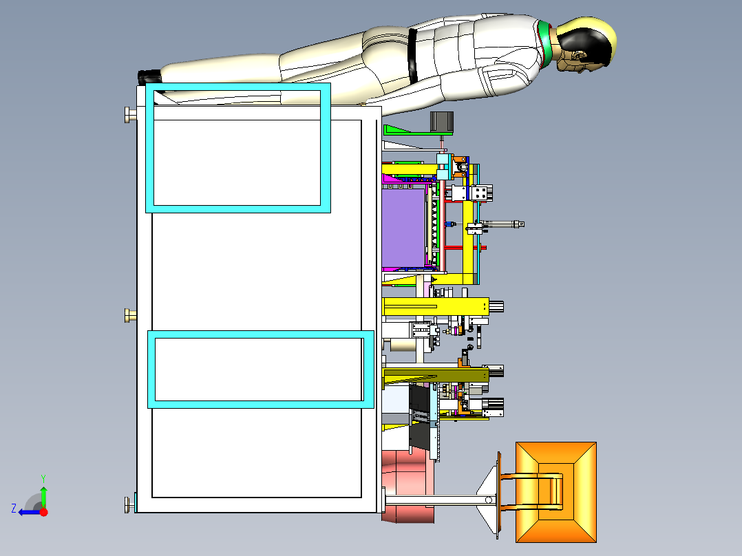 全自动按钮装配机3D模型右视图