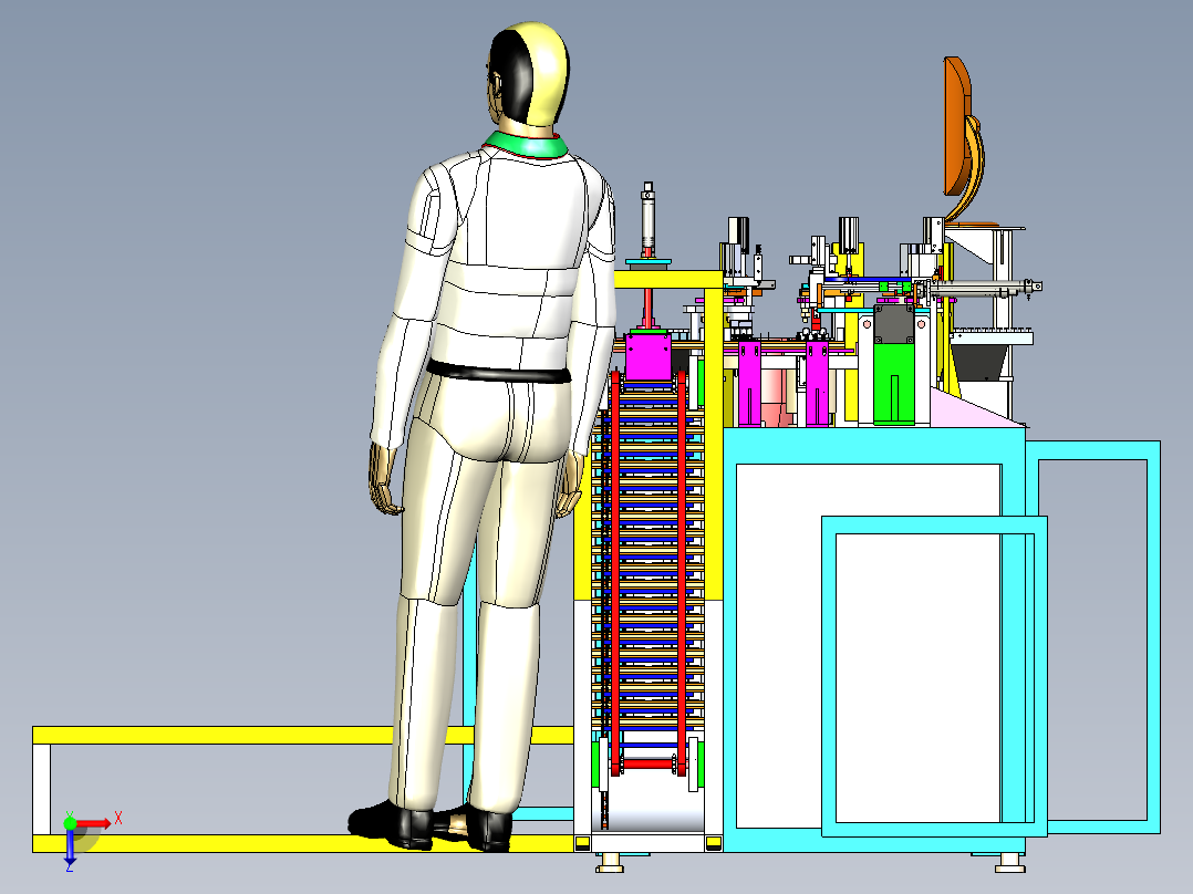 全自动按钮装配机3D模型俯视图