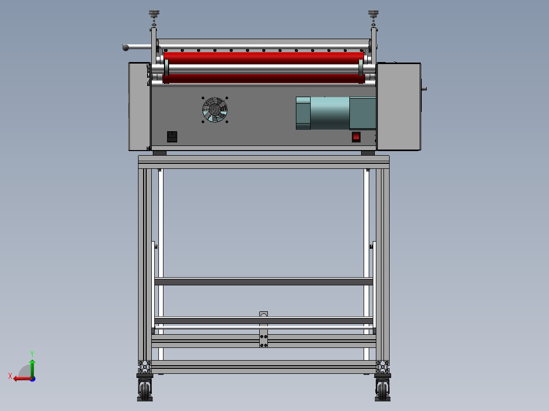 自动裁切机 3D图纸后视图