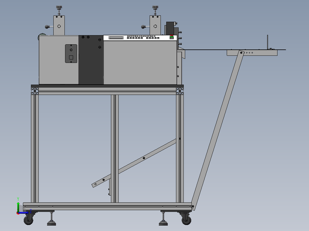 自动裁切机 3D图纸左视图