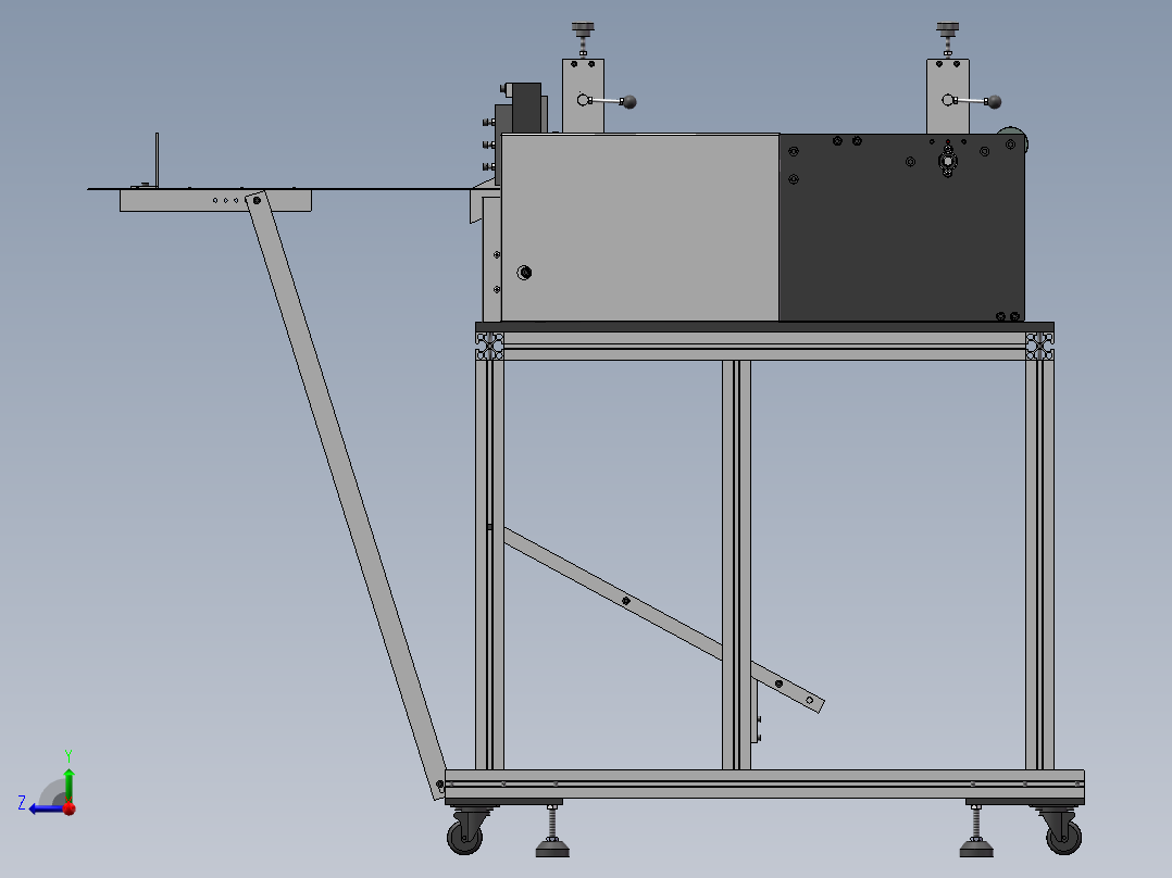 自动裁切机 3D图纸右视图