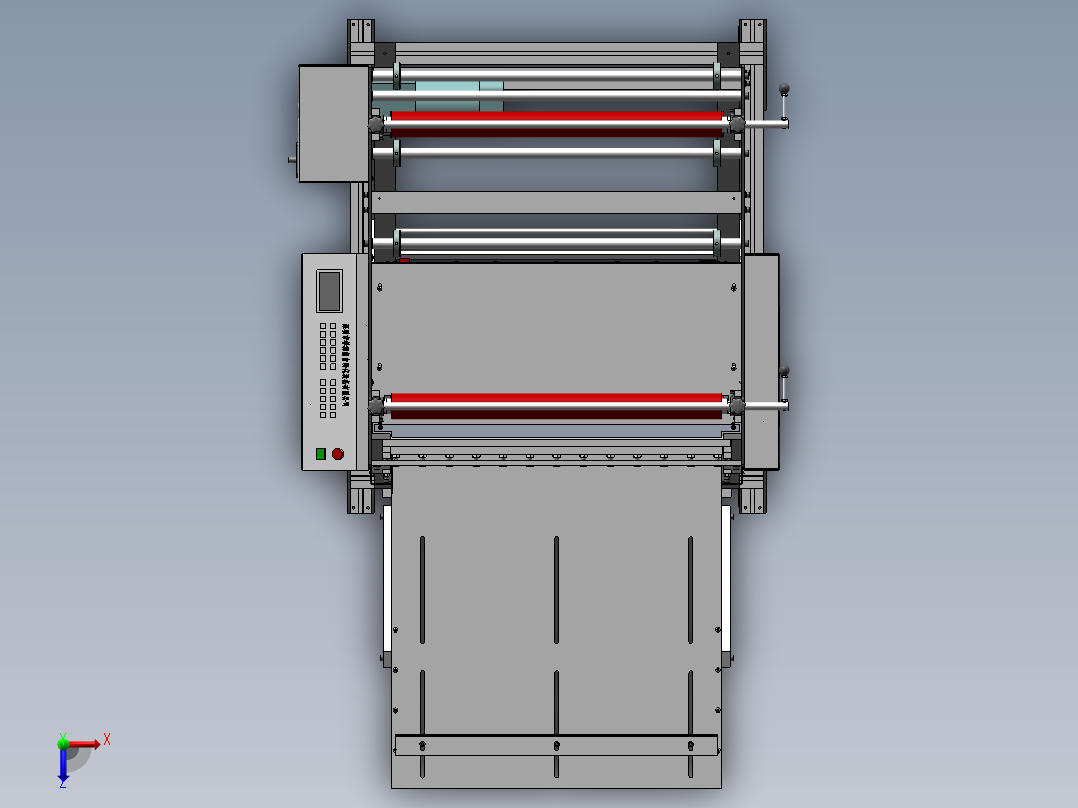 自动裁切机 3D图纸俯视图