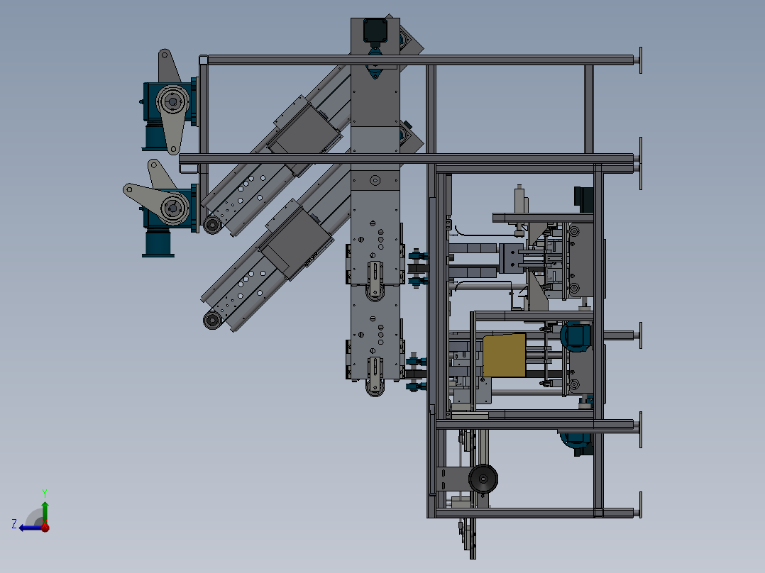 折叠和包装机右视图