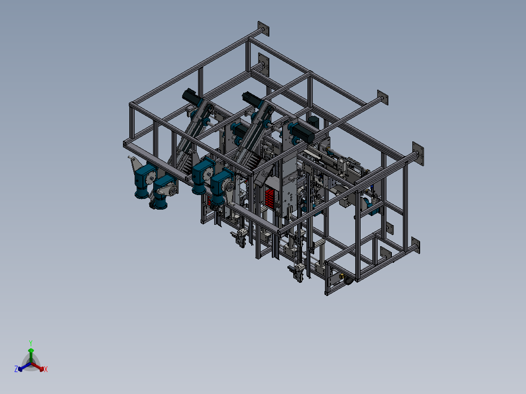 折叠和包装机正等轴测图