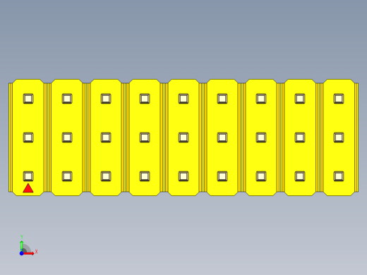 彩色公头100mil（2.54mm）系列-DS1021_yellow_3x09p_100mil_Type19_rev1.0前视缩略图