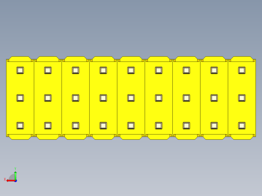 彩色公头100mil（2.54mm）系列-DS1021_yellow_3x09p_100mil_Type19_rev1.0后视缩略图