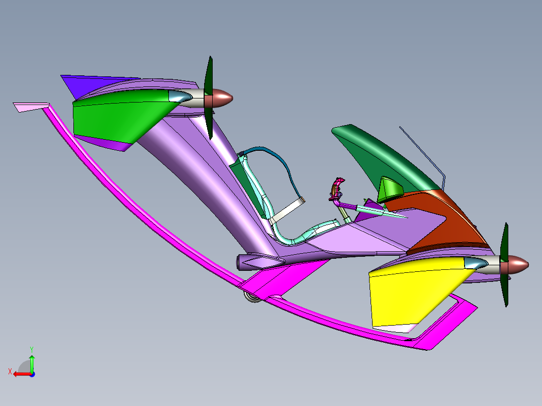 微型载人飞行单人通勤摩托车后视图