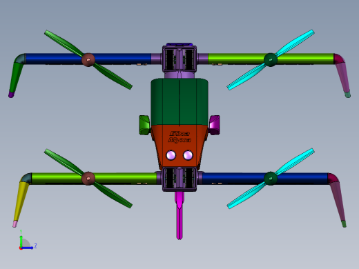 微型载人飞行单人通勤摩托车左视缩略图