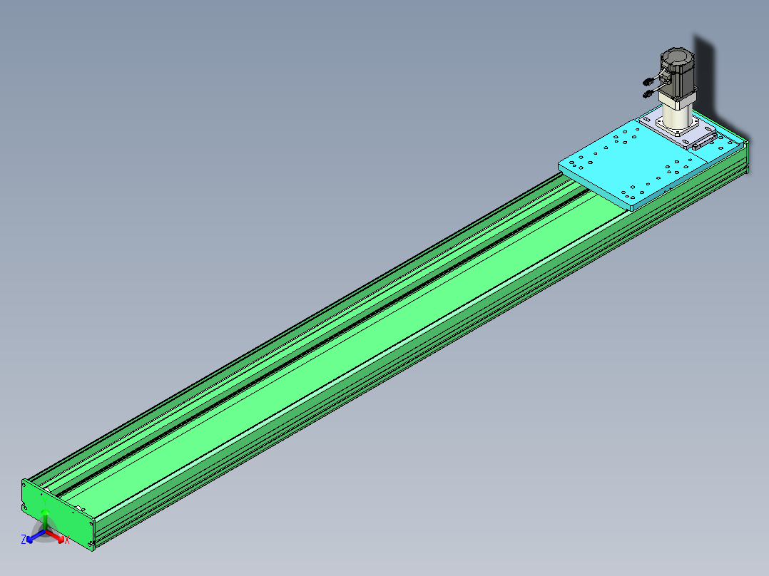 东锦齿条传动DH270G-L167-S2000-BU-减速机+750W正等轴测图