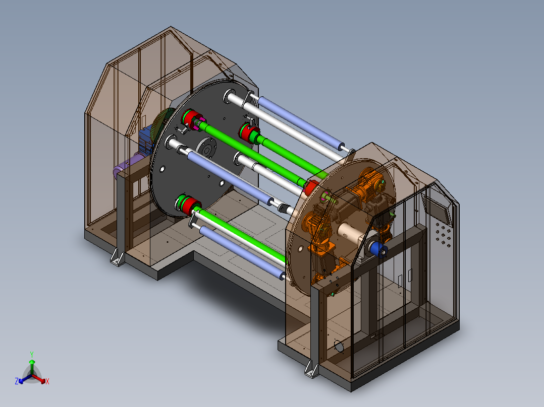 收卷机正等轴测图