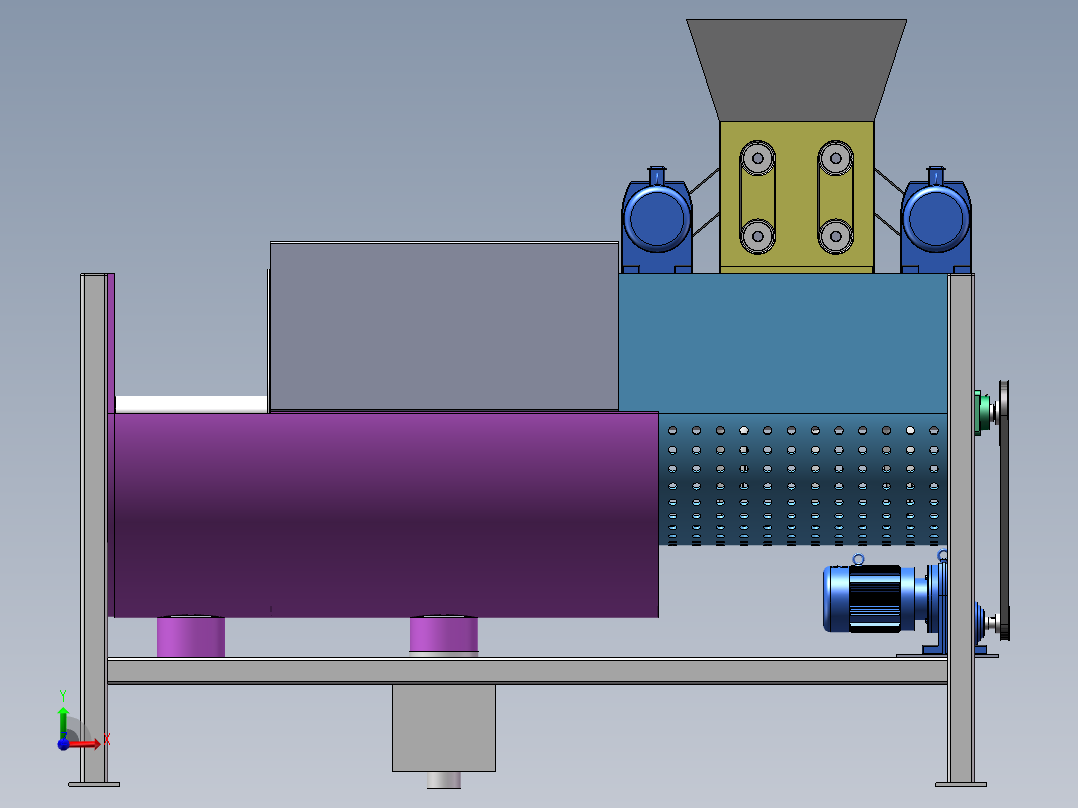 石榴去皮去籽机三维SW模型1049392前视图