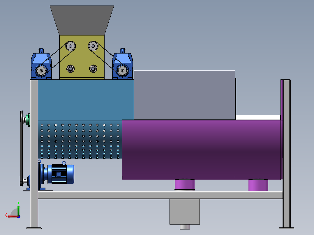 石榴去皮去籽机三维SW模型1049392后视图