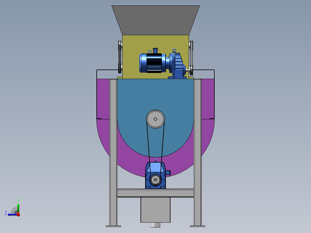 石榴去皮去籽机三维SW模型1049392右视图