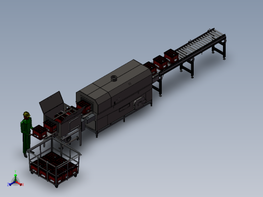 工业洗箱机自动化流水线正等轴测缩略图