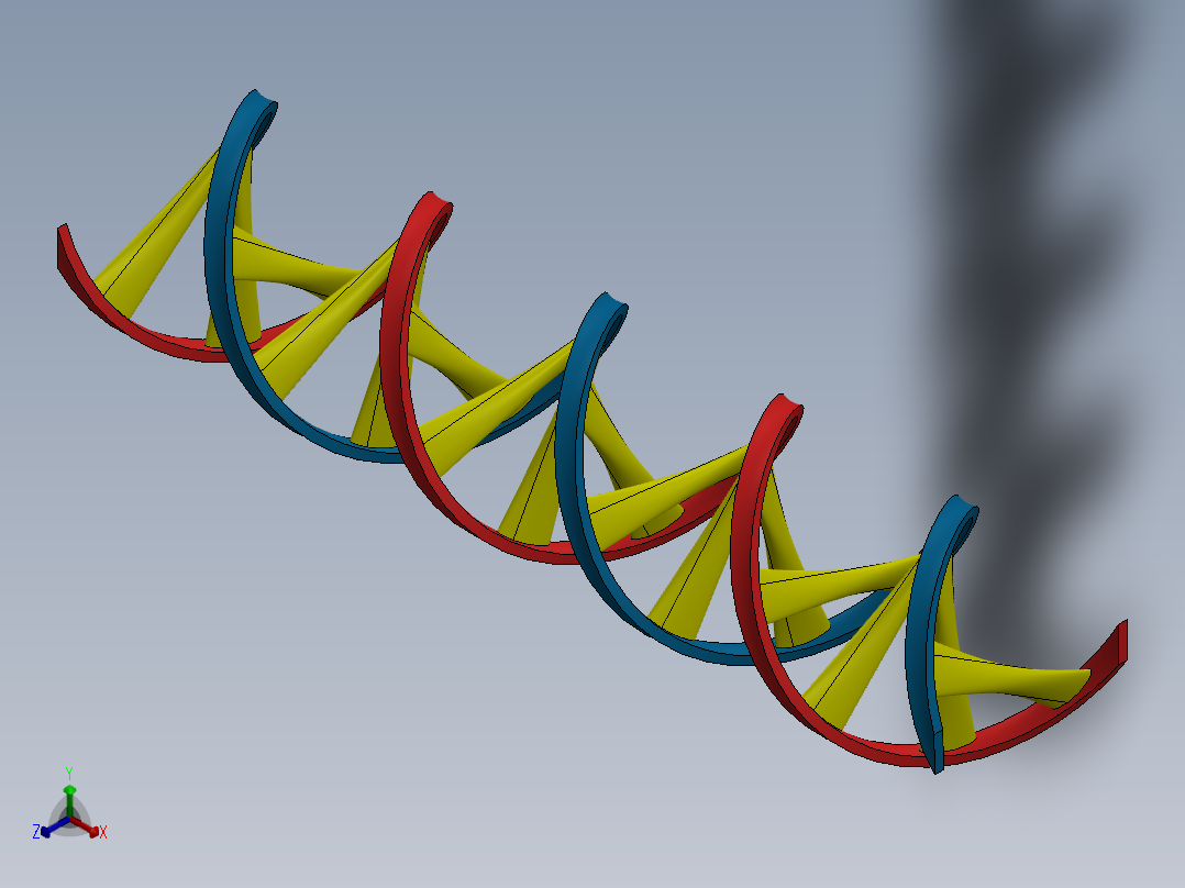 DNA双螺旋链正等轴测图