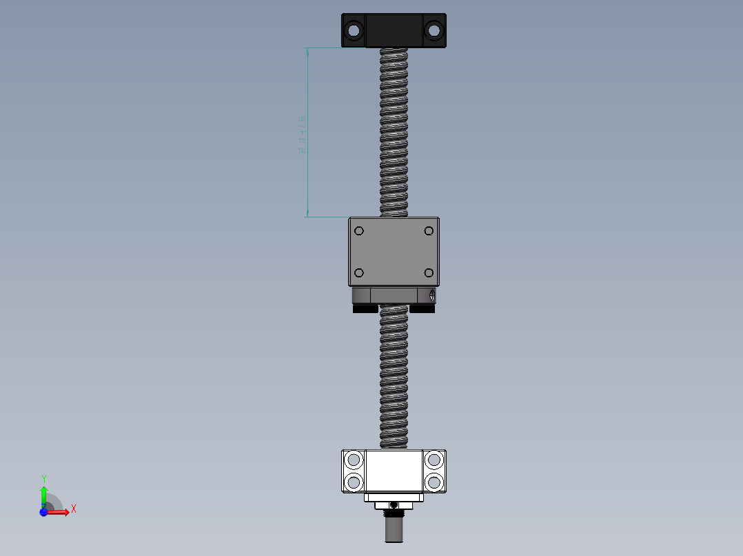 滚珠丝杠（直径16mm 行程175mm）前视图