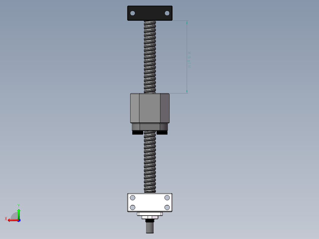 滚珠丝杠（直径16mm 行程175mm）后视图