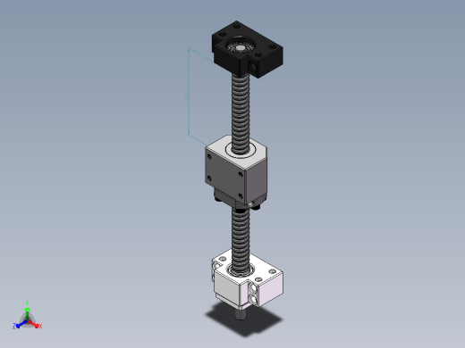 滚珠丝杠（直径16mm 行程175mm）正等轴测缩略图