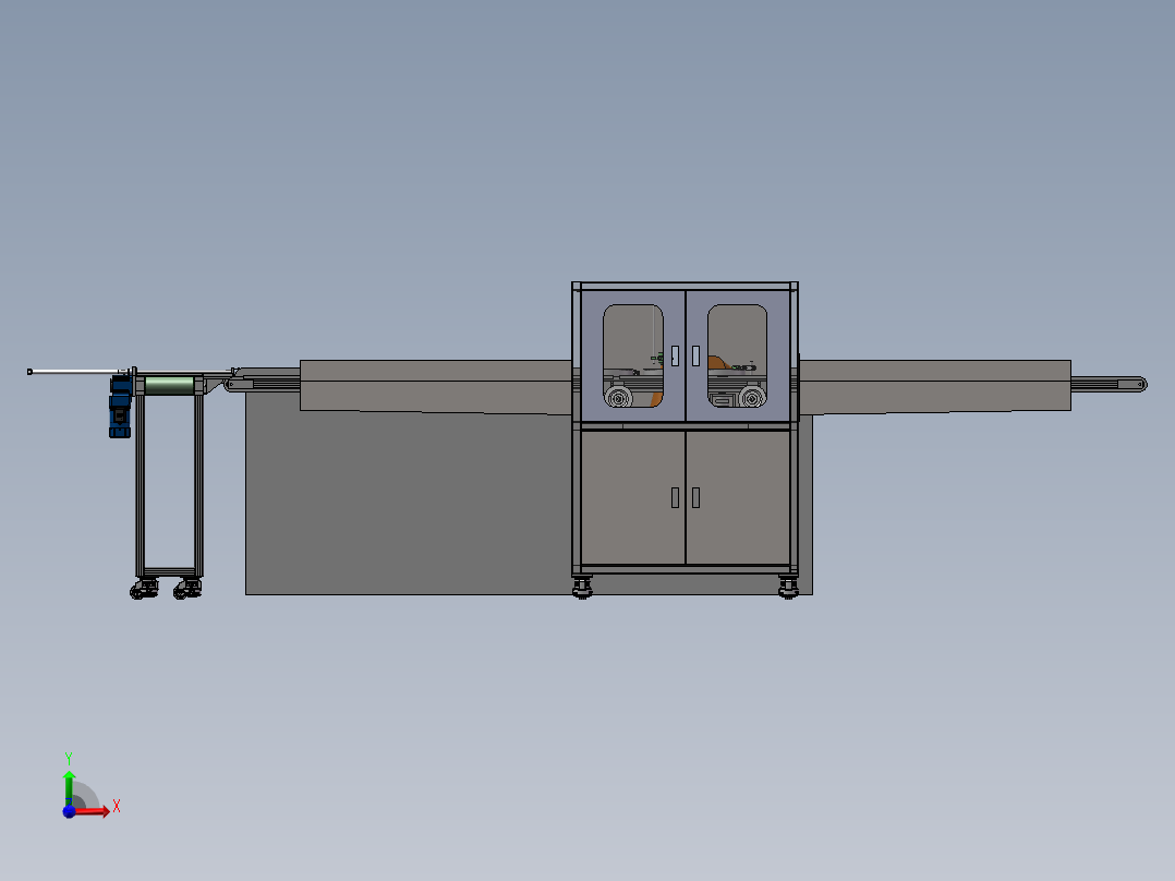 已生产设备自动喷涂设备sw18可编辑+工程图+bom）前视图