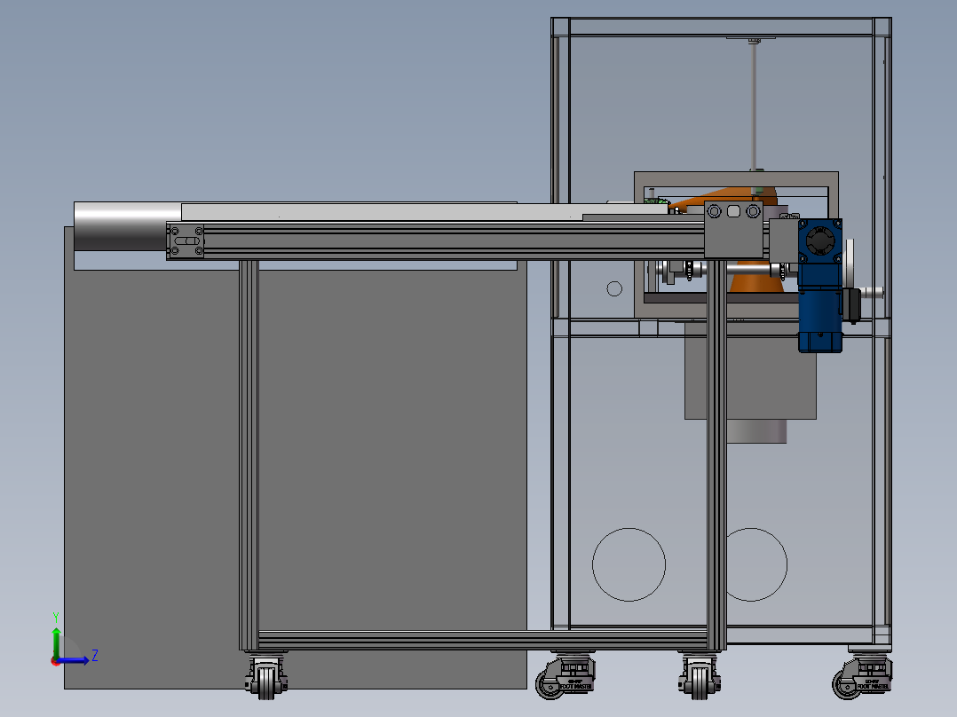 已生产设备自动喷涂设备sw18可编辑+工程图+bom）左视图