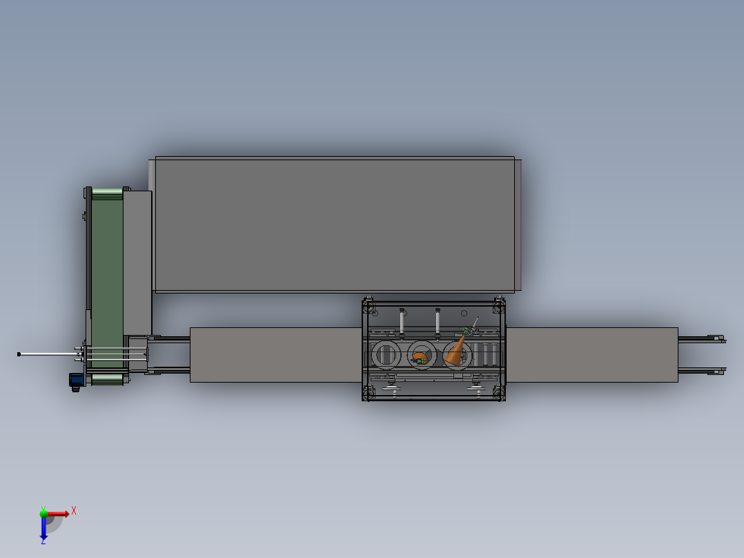 已生产设备自动喷涂设备sw18可编辑+工程图+bom）俯视图