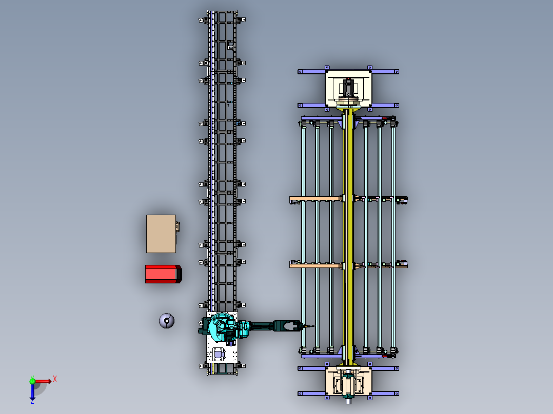 自动化焊接机器人岗位方案sw20俯视图