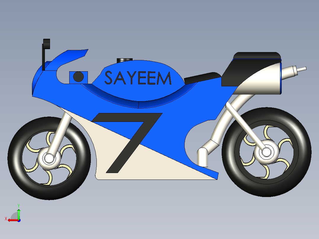 B3004192-超级摩托车后视图
