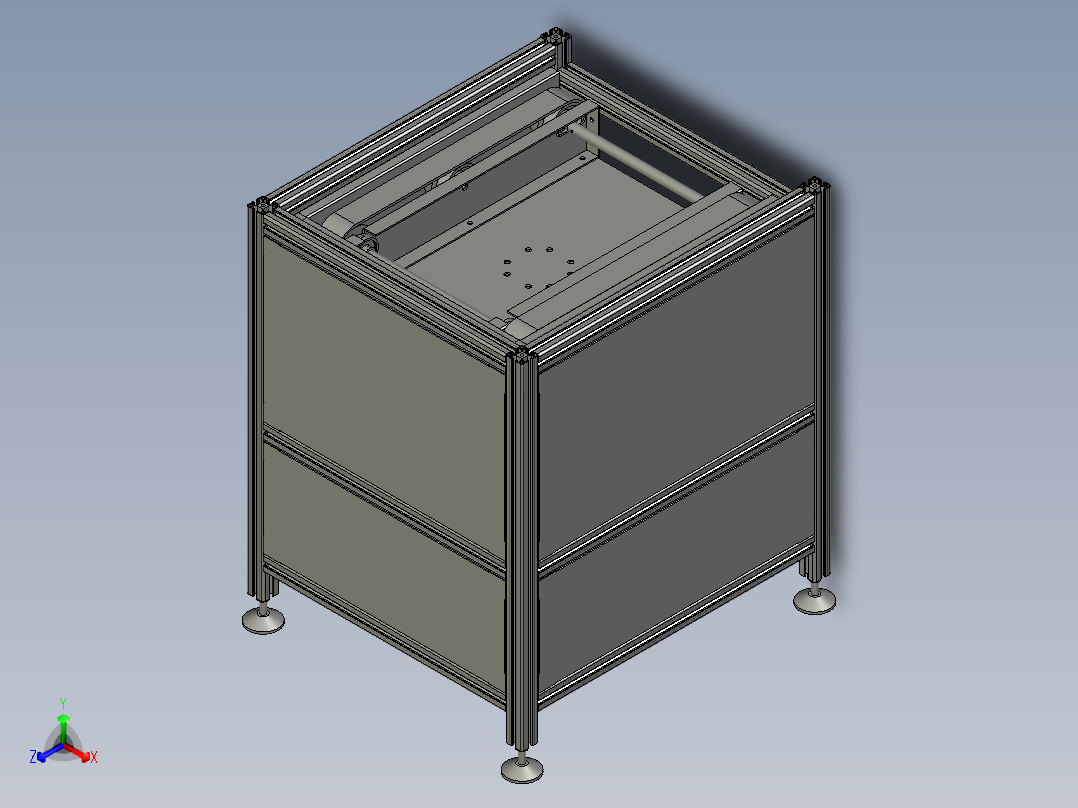 连续式垂直输送升降机正等轴测图