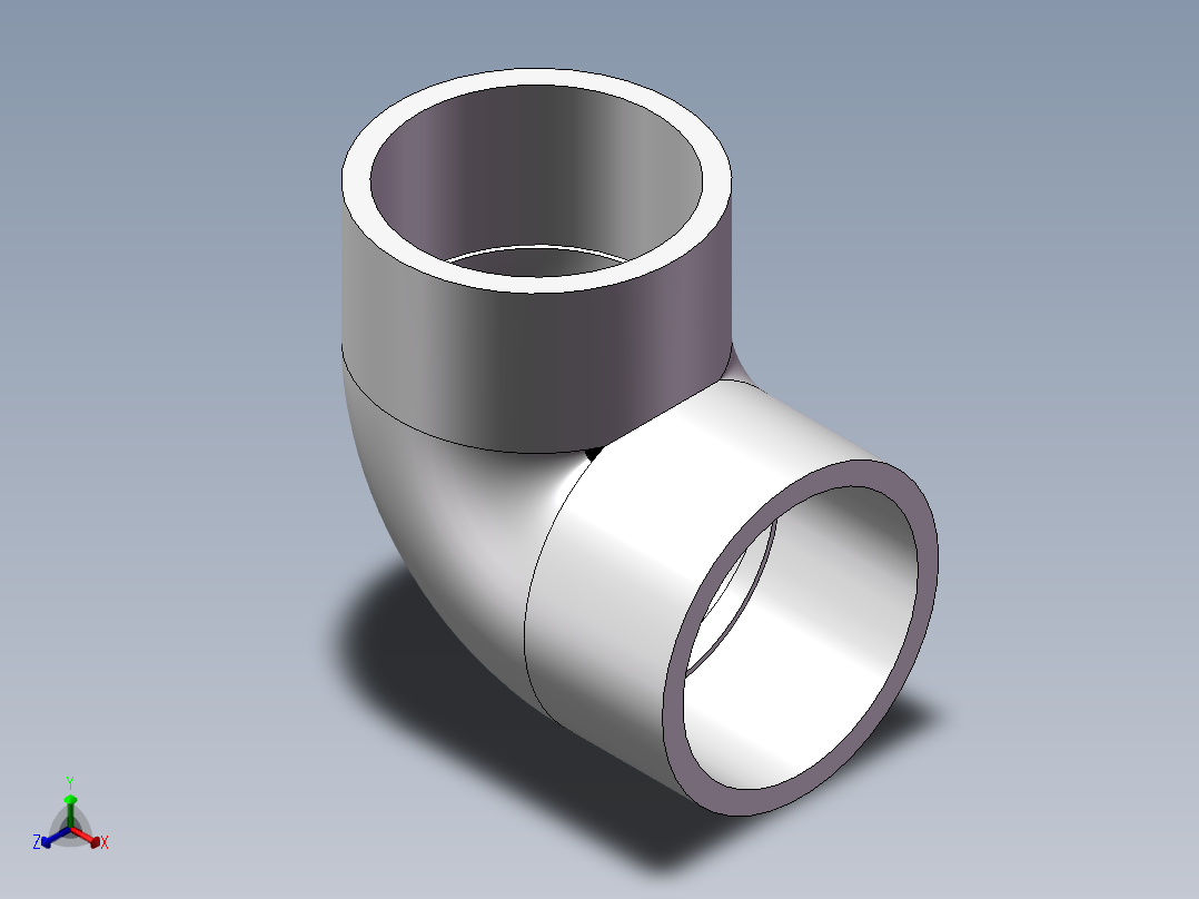 90 ELBOW DN250 PN22 U-PVC正等轴测图