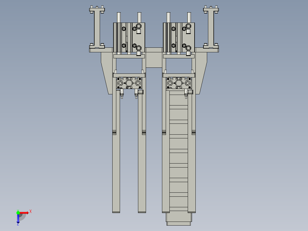 上下料料仓装配俯视图