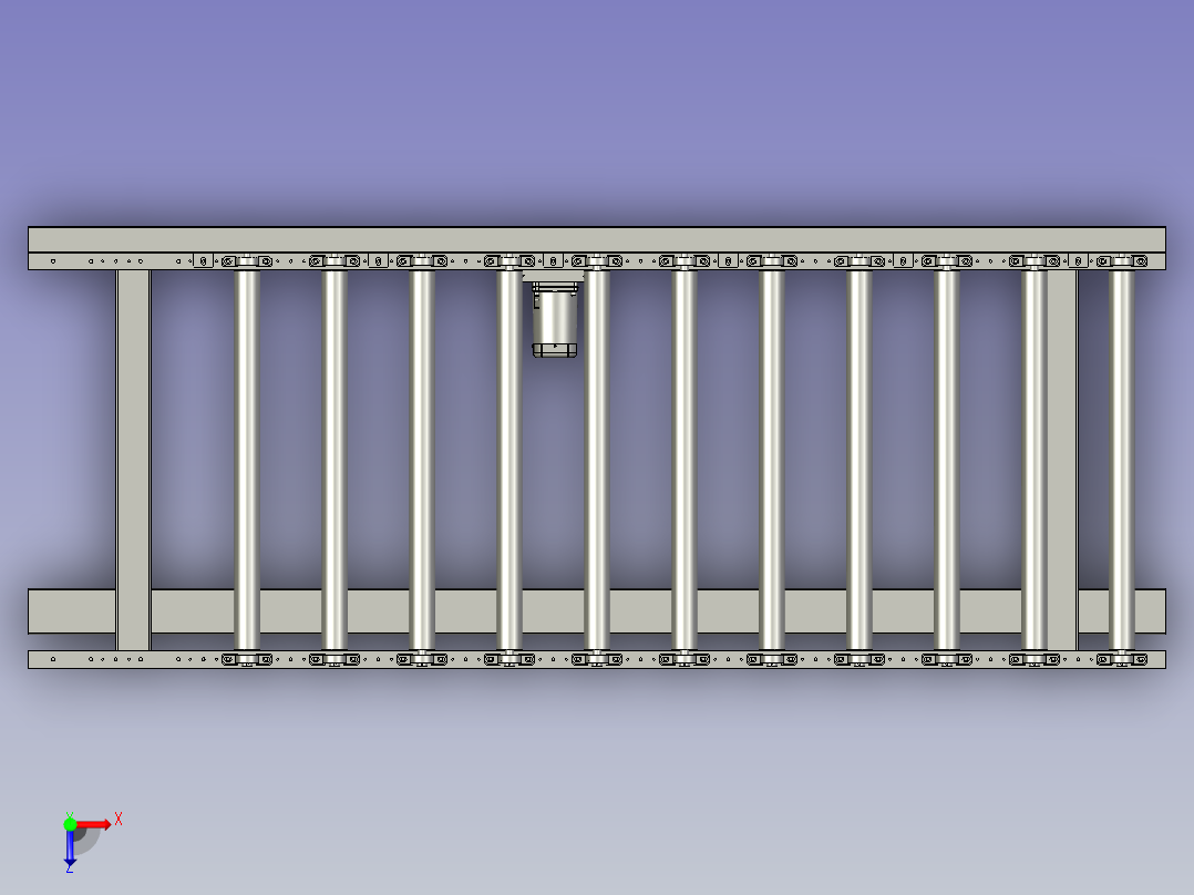 滚筒过渡线定位台俯视图