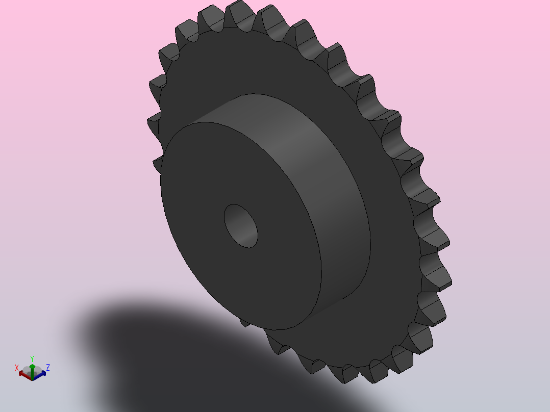 直孔链轮12B型_27-12B-1主视图