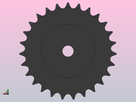 直孔链轮12B型_27-12B-1前视缩略图