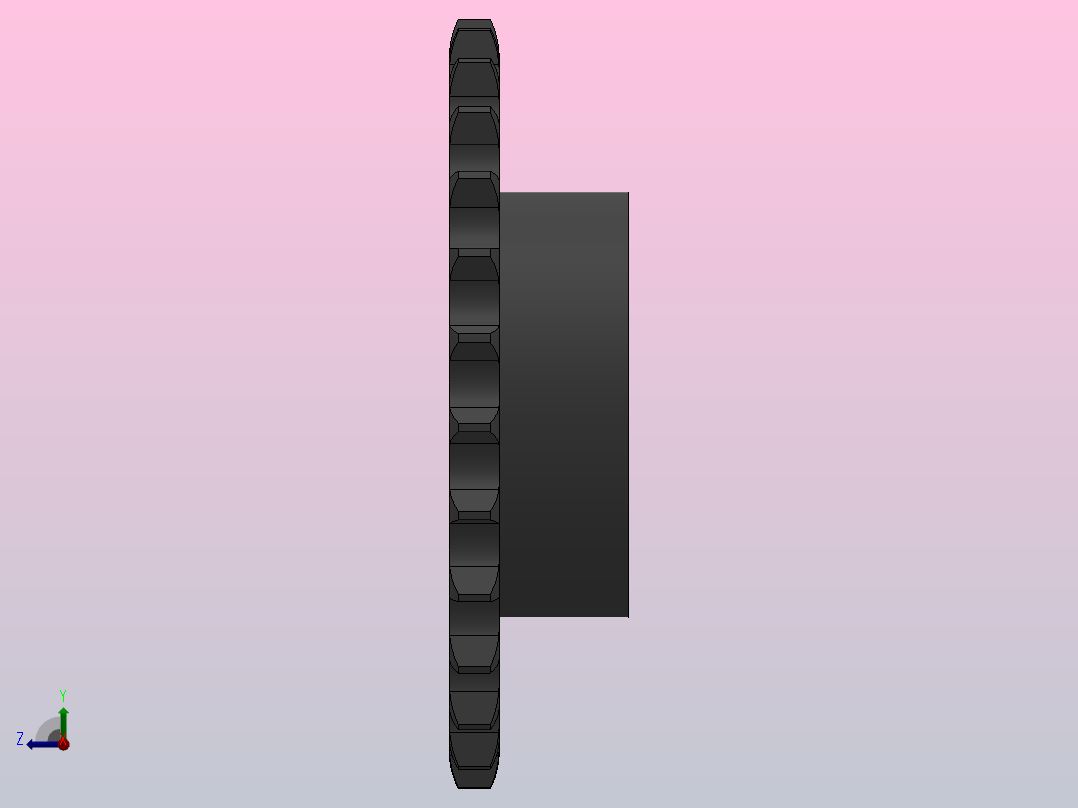 直孔链轮12B型_27-12B-1左视图