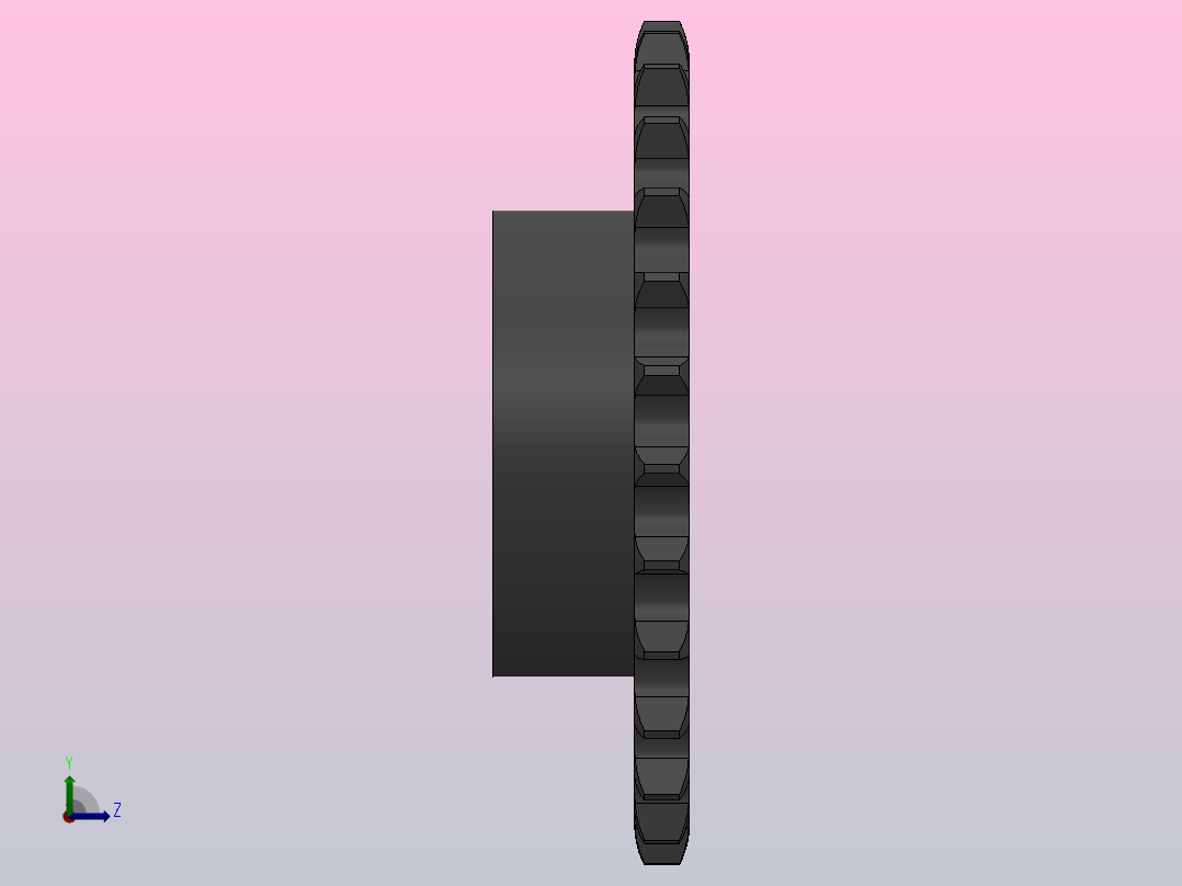 直孔链轮12B型_27-12B-1右视图