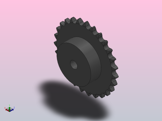 直孔链轮12B型_27-12B-1正等轴测缩略图