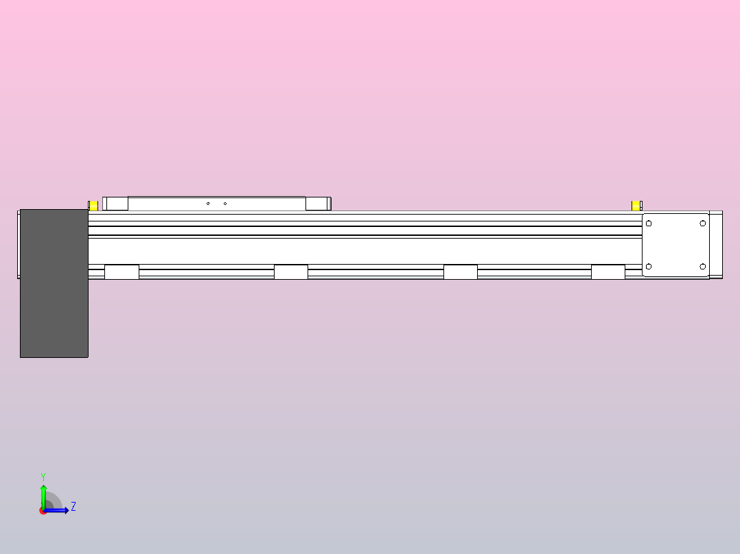 DMEB80L-LDCR欧规同步带模组直线模组（电机左下折）[DMEB80L-L20S350-DT400-C2U-LBCR]左视图