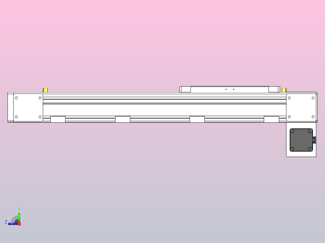 DMEB80L-LDCR欧规同步带模组直线模组（电机左下折）[DMEB80L-L20S350-DT400-C2U-LBCR]右视图