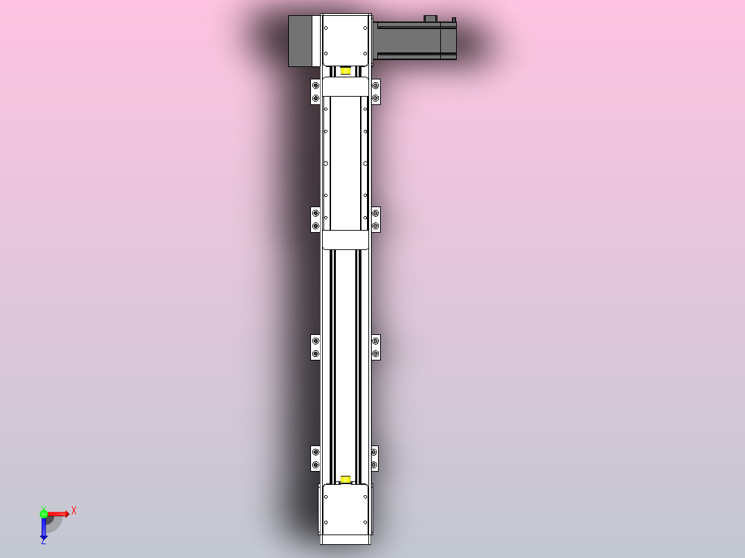 DMEB80L-LDCR欧规同步带模组直线模组（电机左下折）[DMEB80L-L20S350-DT400-C2U-LBCR]俯视图