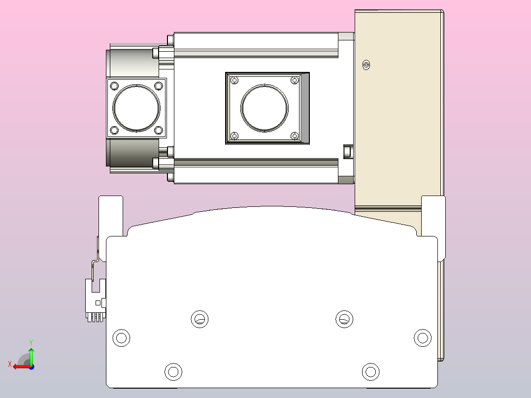 皮带直线轴半封闭可选导轨TPA-HNB-220D-176-L100-LU-Y-P1K-N3后视图