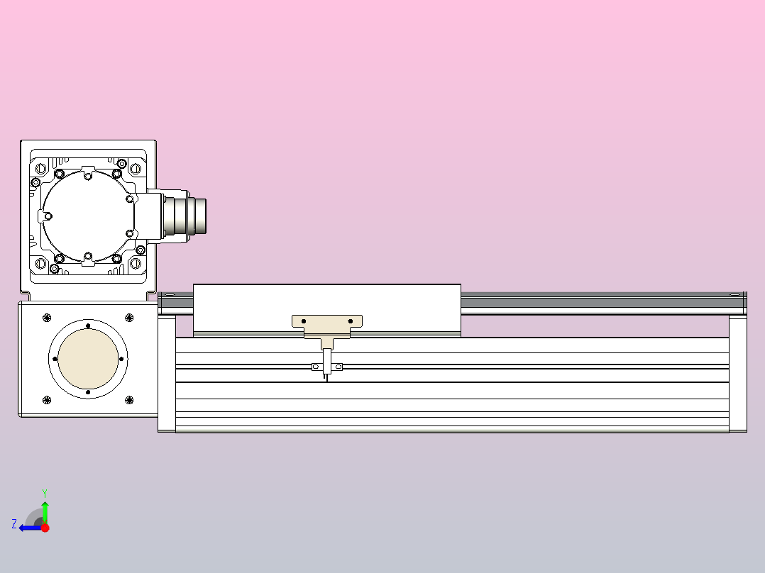 皮带直线轴半封闭可选导轨TPA-HNB-220D-176-L100-LU-Y-P1K-N3右视图