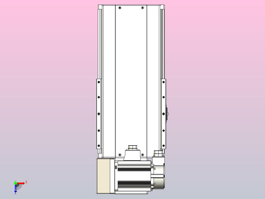 皮带直线轴半封闭可选导轨TPA-HNB-220D-176-L100-LU-Y-P1K-N3俯视图