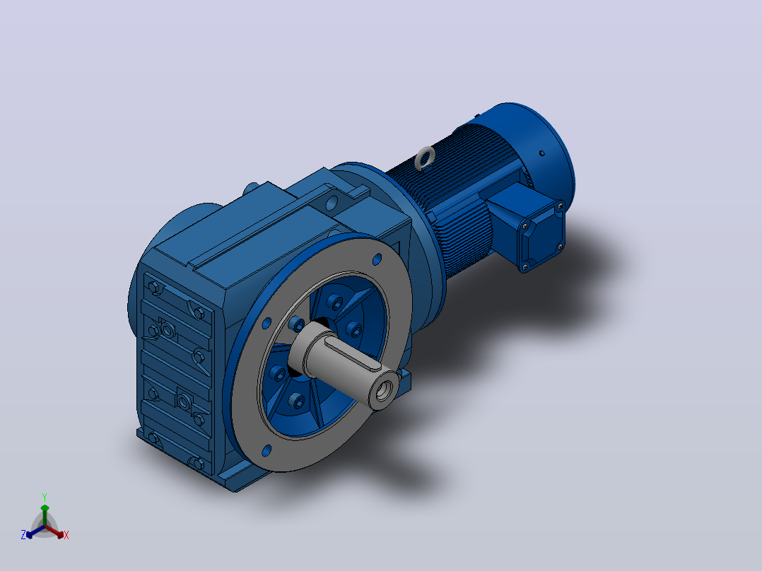 KF87法兰轴伸式安装螺旋锥齿轮减速机KF87-YV0.55-6P-174.99-M1-0°-A主视图
