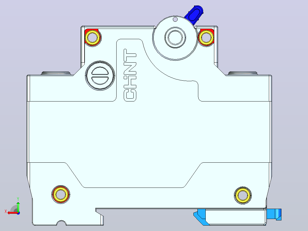 NBDP-125 1P塑料外壳式断路器三维模型202404后视图