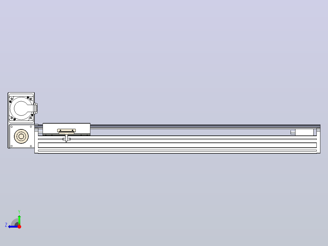 皮带直线轴半封闭可选导轨TPA-HNB-175D-140-L650-LU-Y-P75-N3右视图