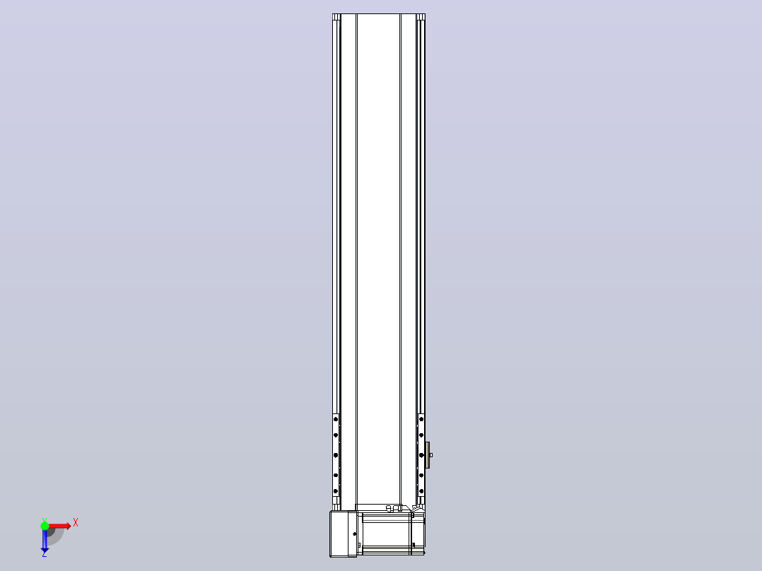 皮带直线轴半封闭可选导轨TPA-HNB-175D-140-L650-LU-Y-P75-N3俯视图