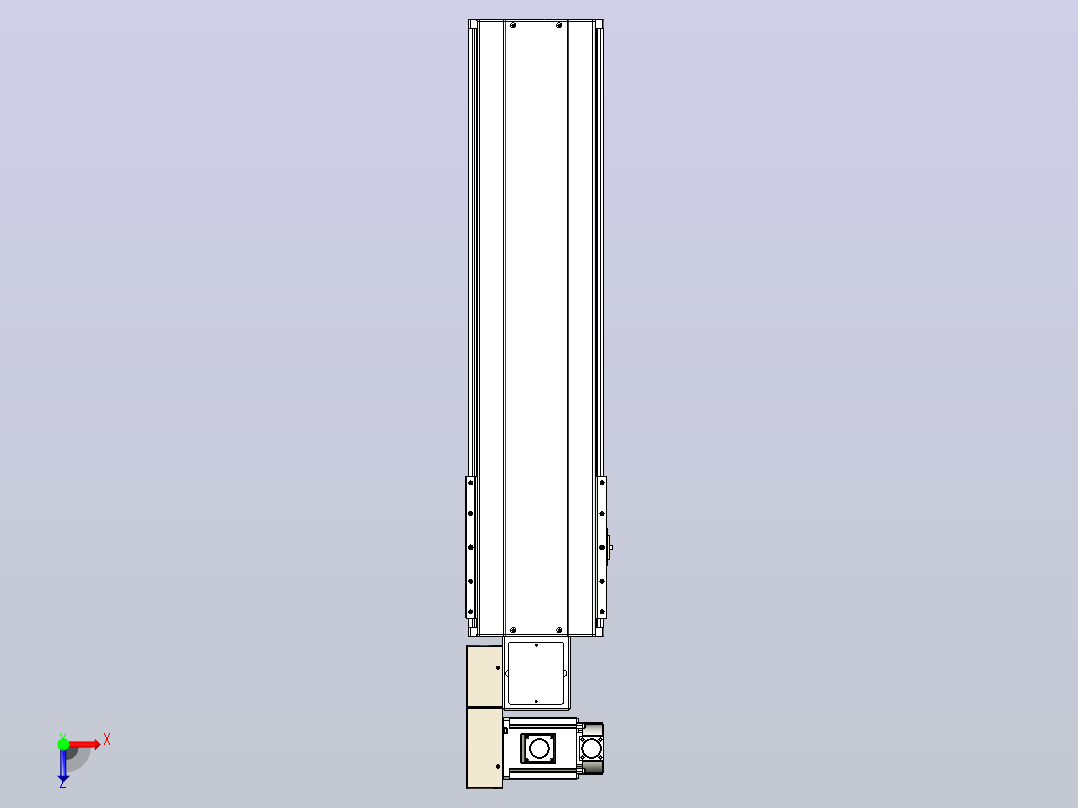 皮带直线轴半封闭可选导轨TPA-HNB-220D-176-L600-ML-Y-P1K-N3俯视图